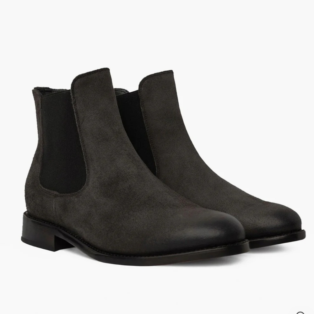 THURSDAY BOOT CO. Gray Suede Leather Cavalier Classic Chelsea Boots Nubuck